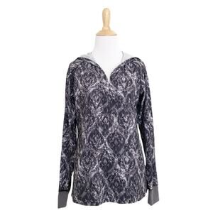 COLUMBIA Titanium Lightweight Hooded Quarter-Zip Top Gray Size XS